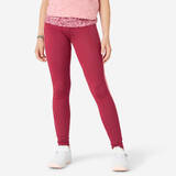 Girls' Long Breathable High-Waisted Leggings S500 - Burgundy