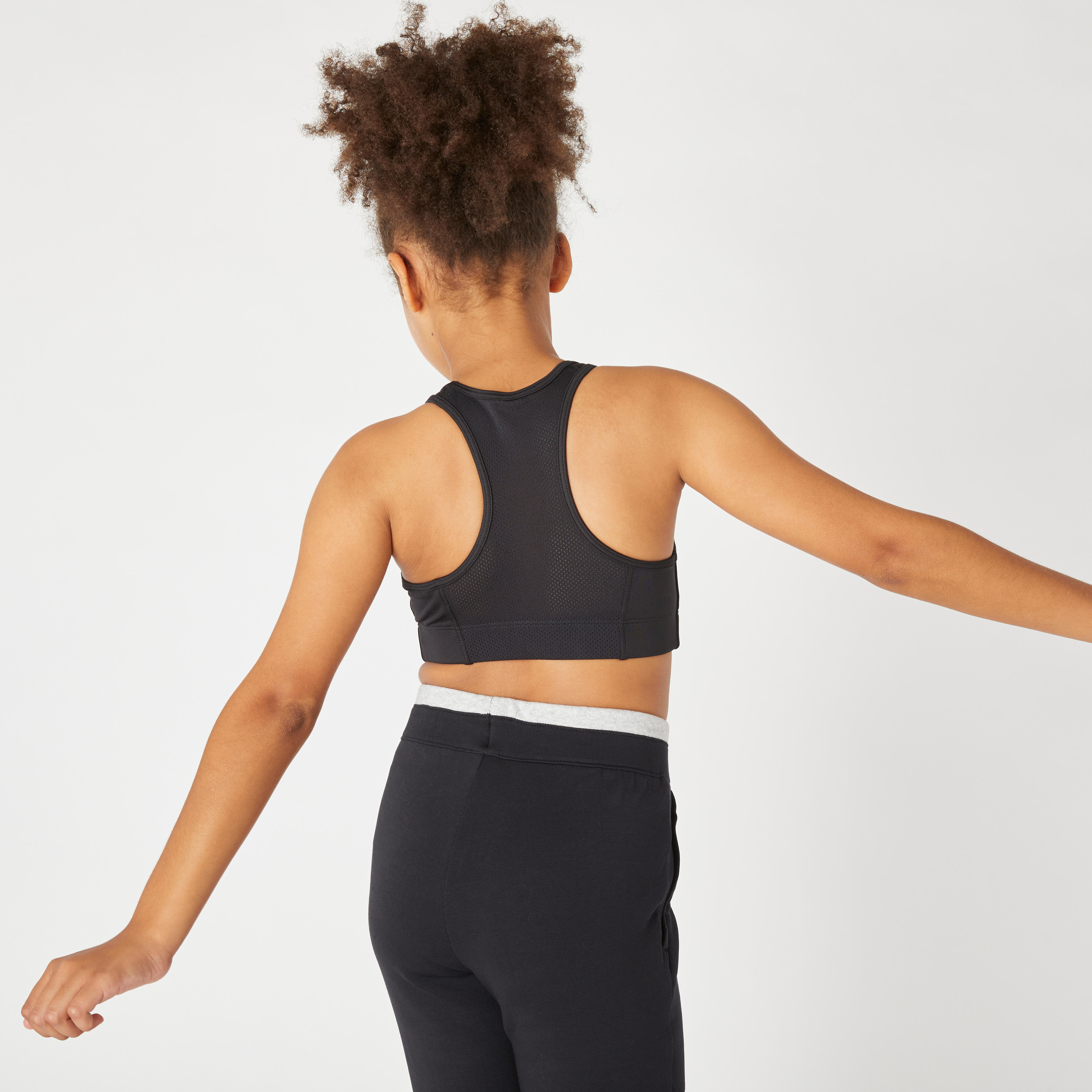 Women's Muscle Back Seamless Bra with Medium Support - Black - Decathlon