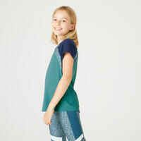 Girls' Breathable T-shirt S500 - Green Print