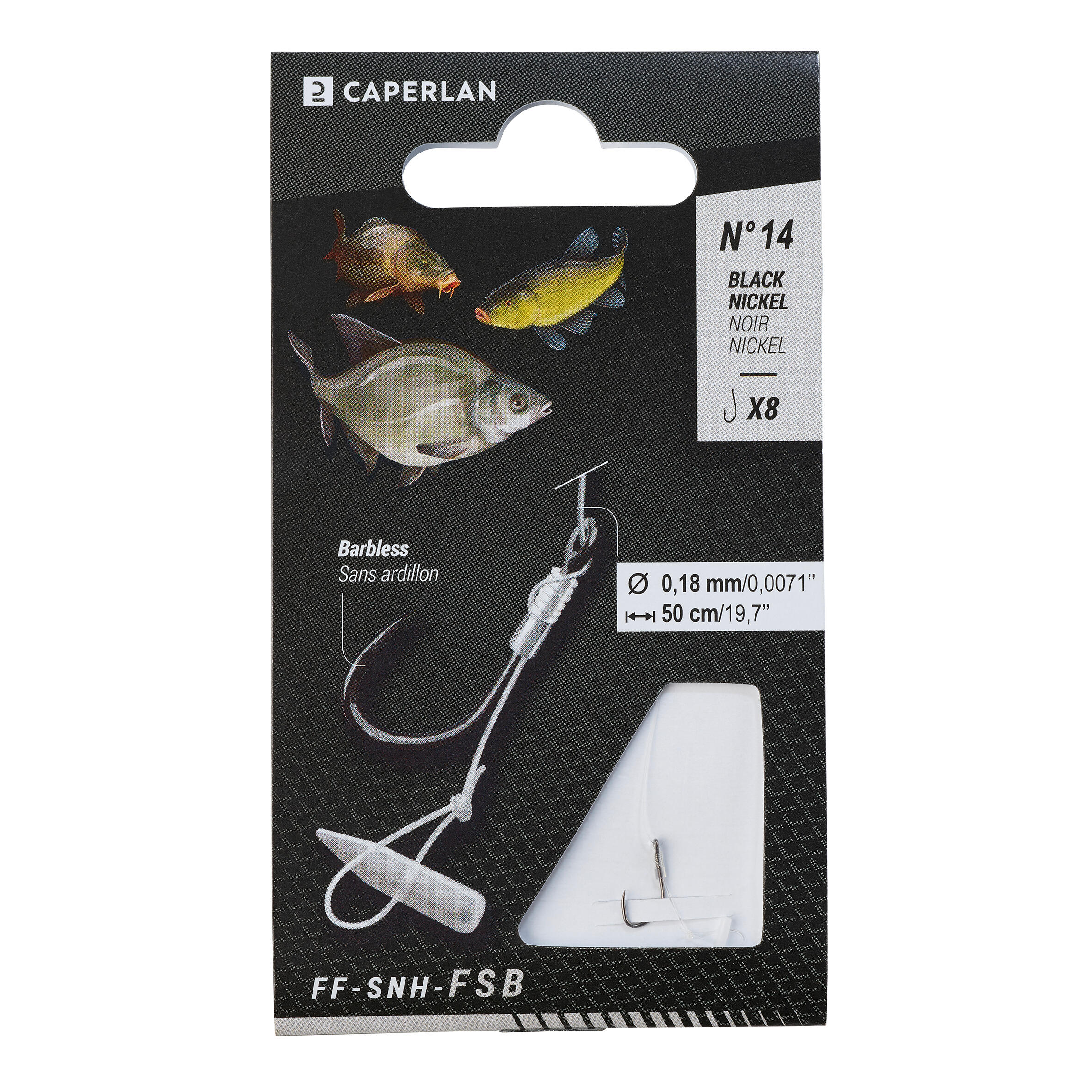 CAPERLAN Fishing Leader with Bait Stop for feeder fishing FF - SNH - FSB