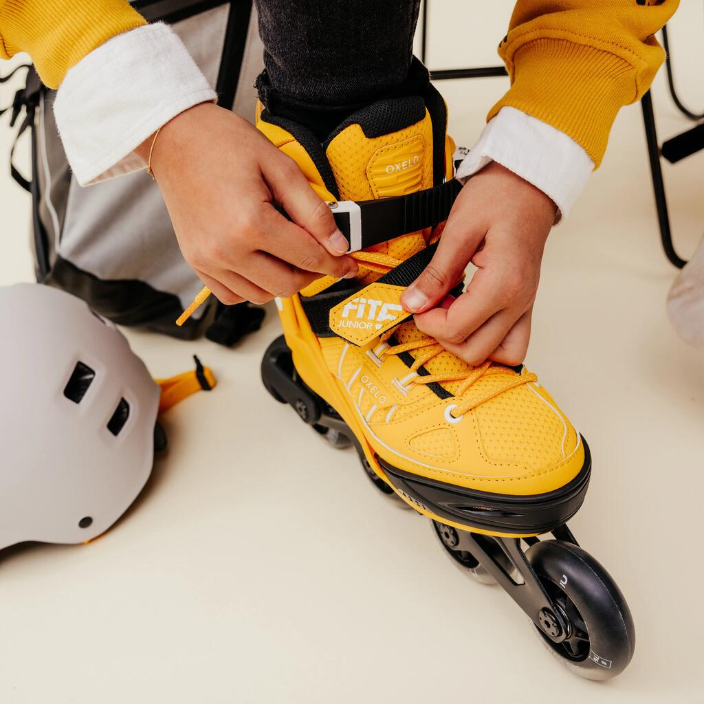 Detské fitness kolieskové korčule Fit 5 Junior žlté