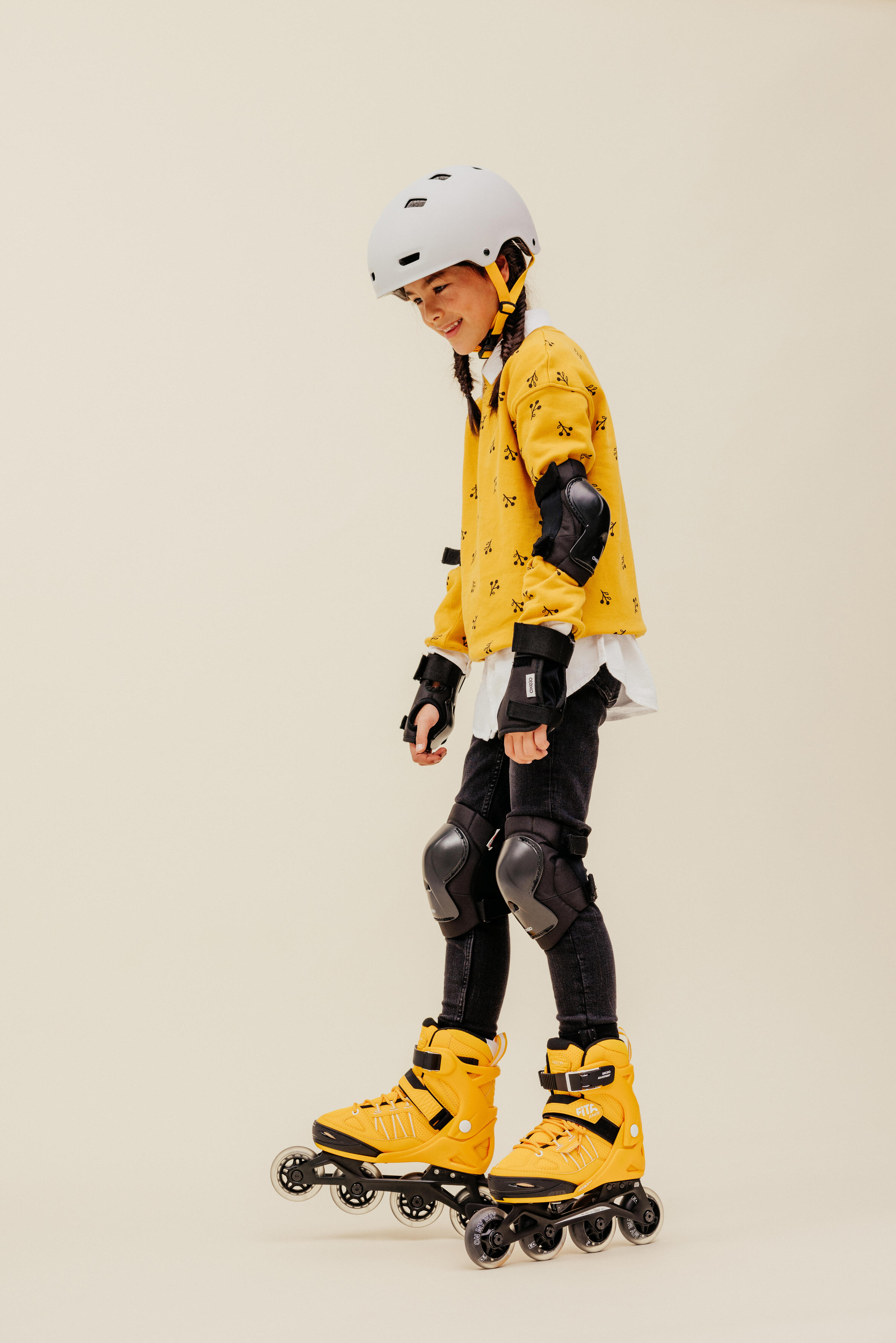 Kids' Inline Fitness Skates Fit 5 Jr - Yellow 13/14