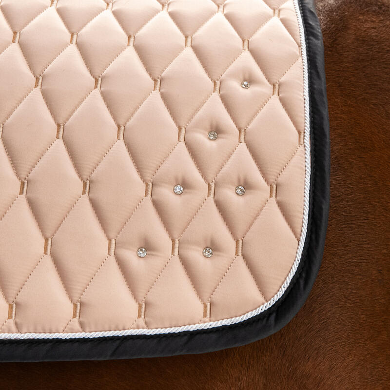 Sottosella equitazione cavallo e pony 500 STRASS beige