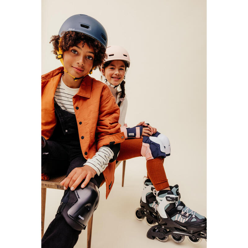 Patines Línea Niños Oxelo Roller Fitness Fit 5 Caqui