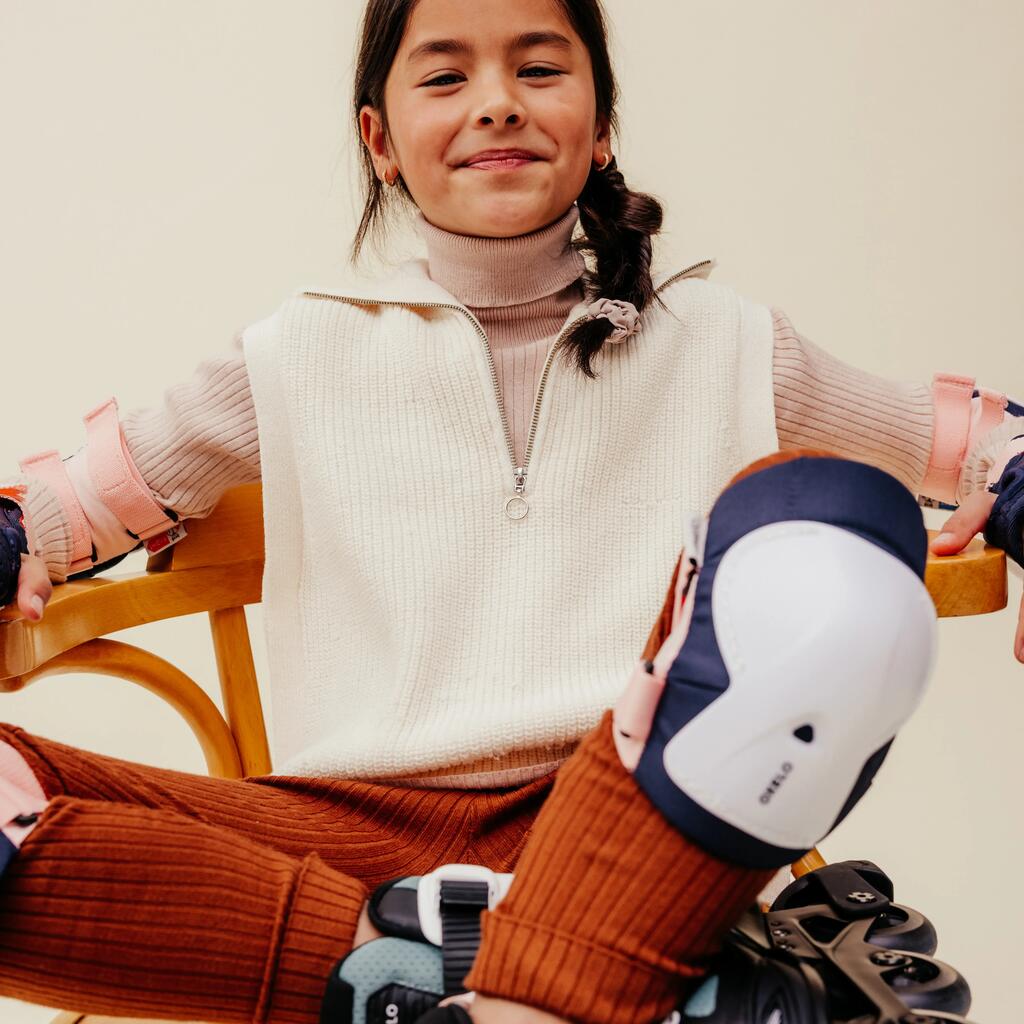 Roller fitness enfant FIT 5 JR BLEU BLANC