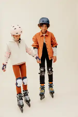 Kids' Inline Fitness Skates Fit 5 Jr - Pink/Khaki