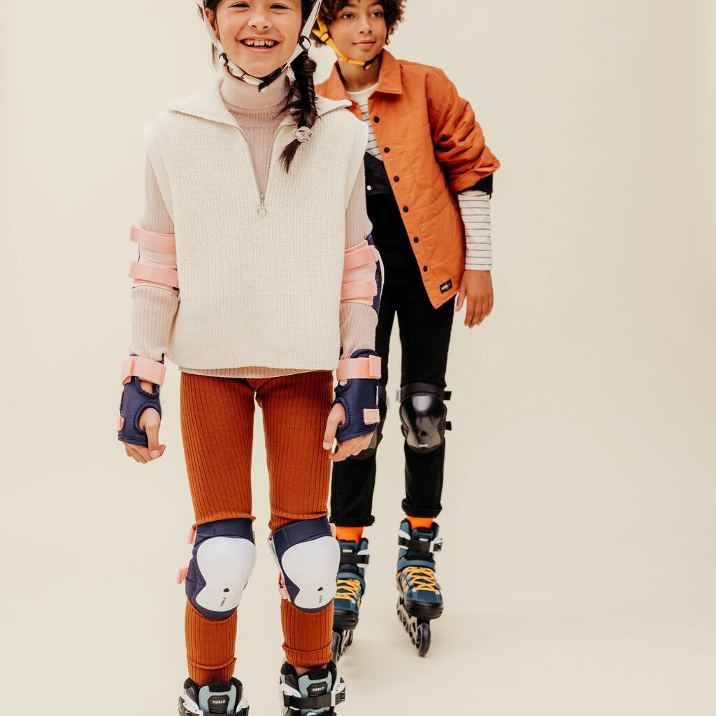 Roller fitness enfant FIT 5 JR BLEU BLANC
