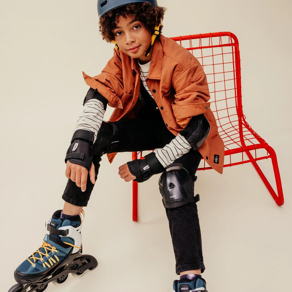 Roller fitness enfant FIT 5 JR BLEU BLANC