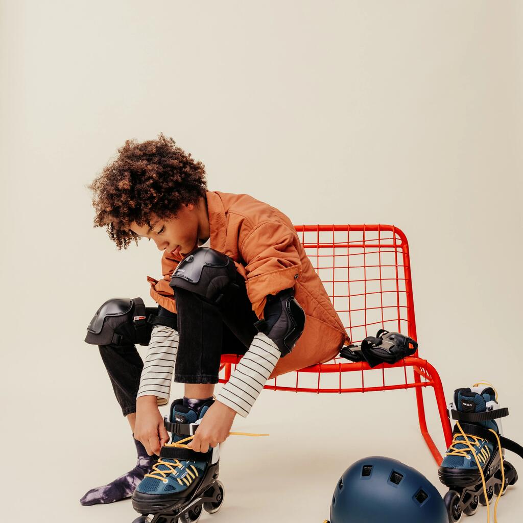 Roller fitness enfant FIT 5 JR BLEU BLANC