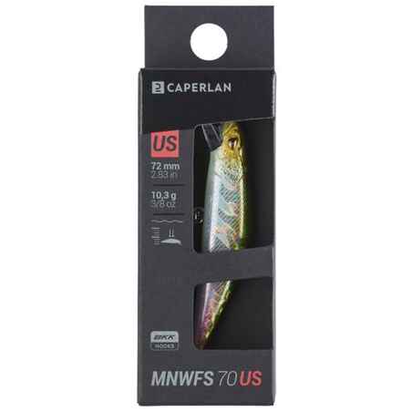 MINNOW HARD LURE FOR TROUT WXM MNWFS 70 US - GREEN BACK