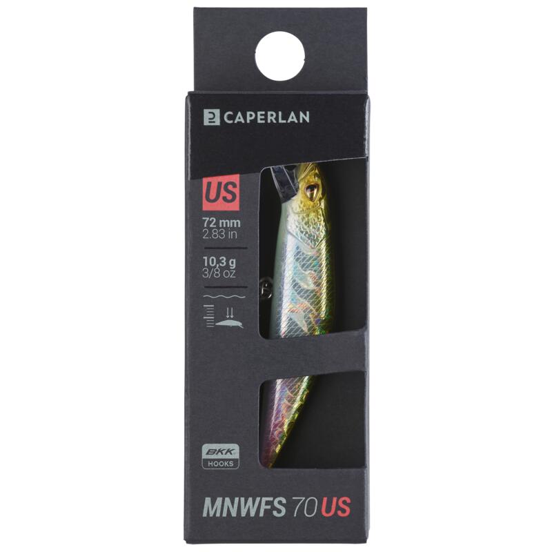 POISSON NAGEUR TRUITE MINNOW WXM MNWFS 70 US DOS VERT