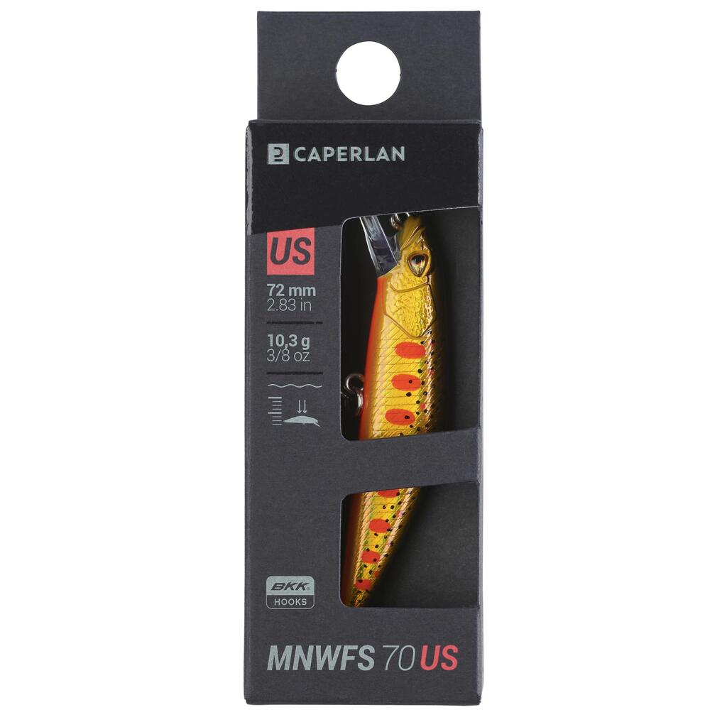 ВОБЛЕР ЗА ПЪСТЪРВА MINNOW WXM  MNWFS 70 US, ЖЪЛТО ЕЛЕКТРИК