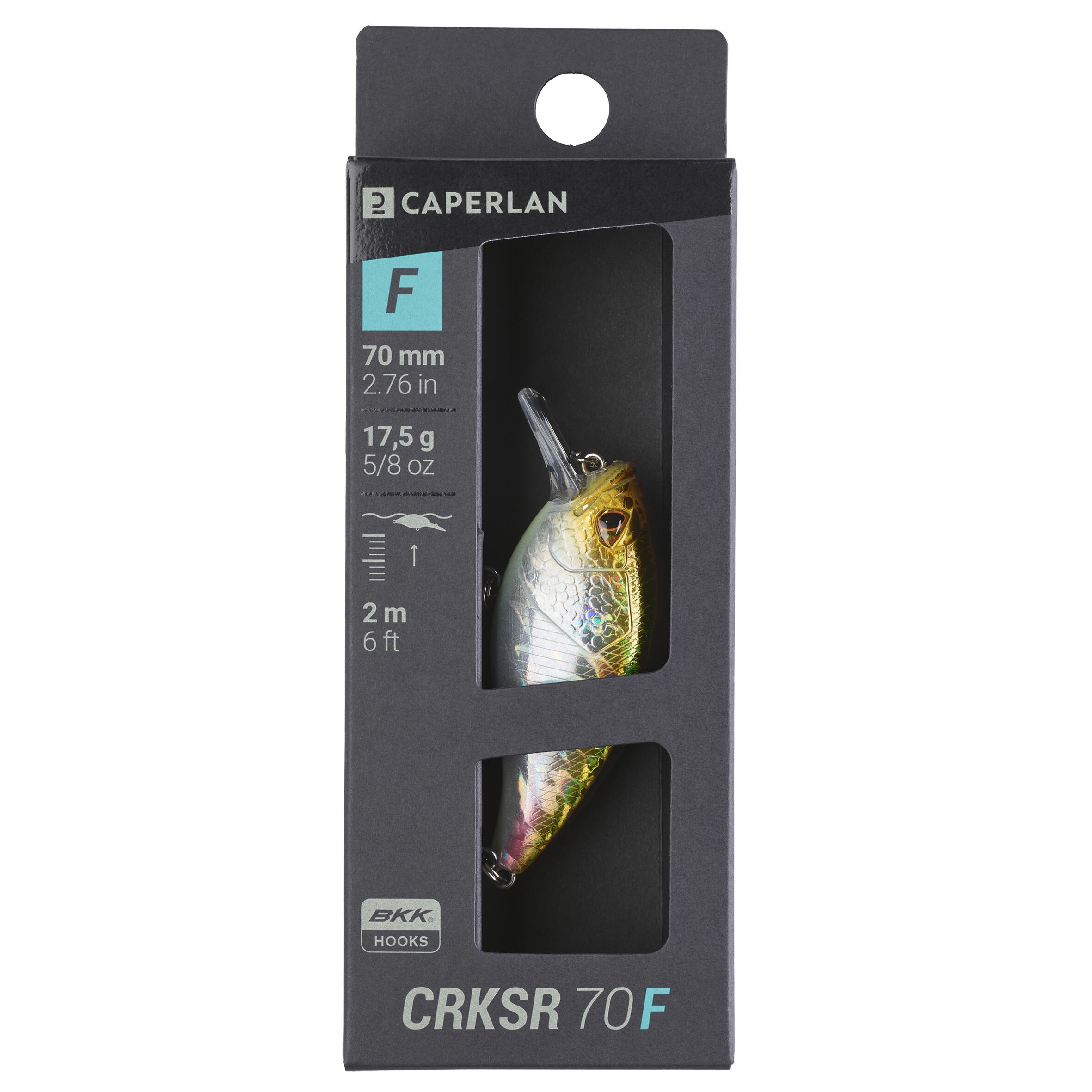 AMOSTRA FLUTUANTE PESCA CRANKBAIT SHALLOW RUNNER WXM CRKSR 70 F DORSO VERDE 5/5