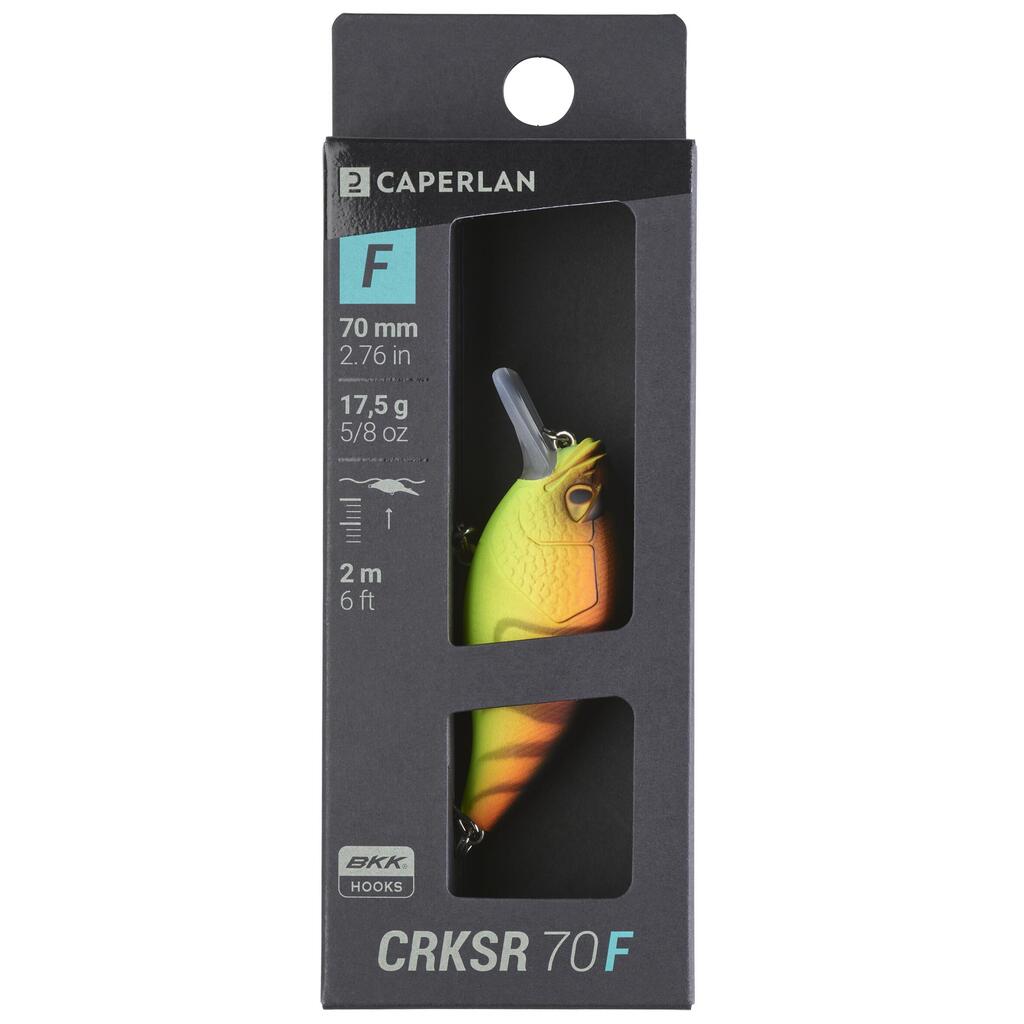 Trd vobler z zelenim hrbtom za ribolov v plitvinah WXM CRKSR 70 F