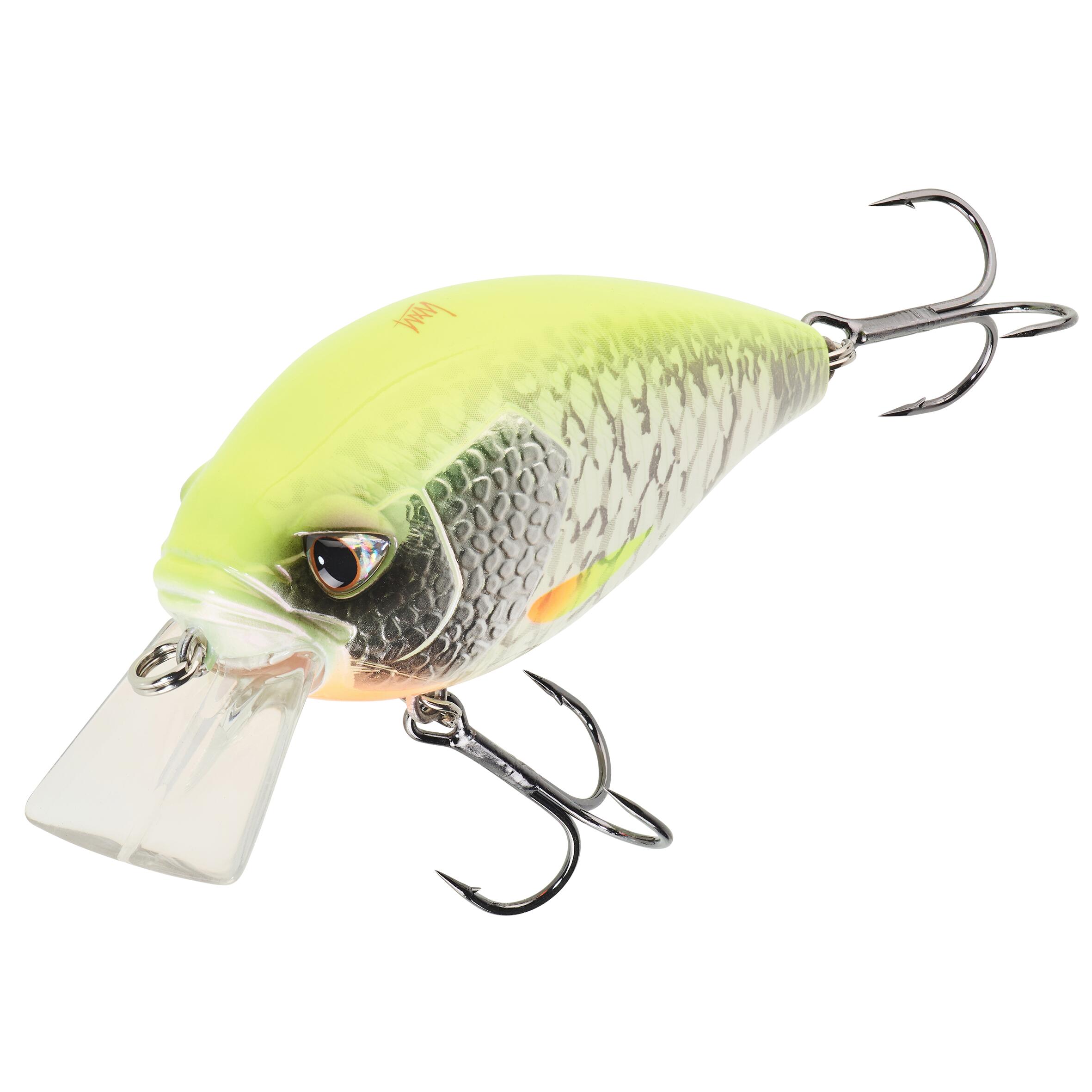 CRANKBAIT HARD LURE SHALLOW RUNNER WXM CRKSR 70F WHITE YELLOW BACK 2/5