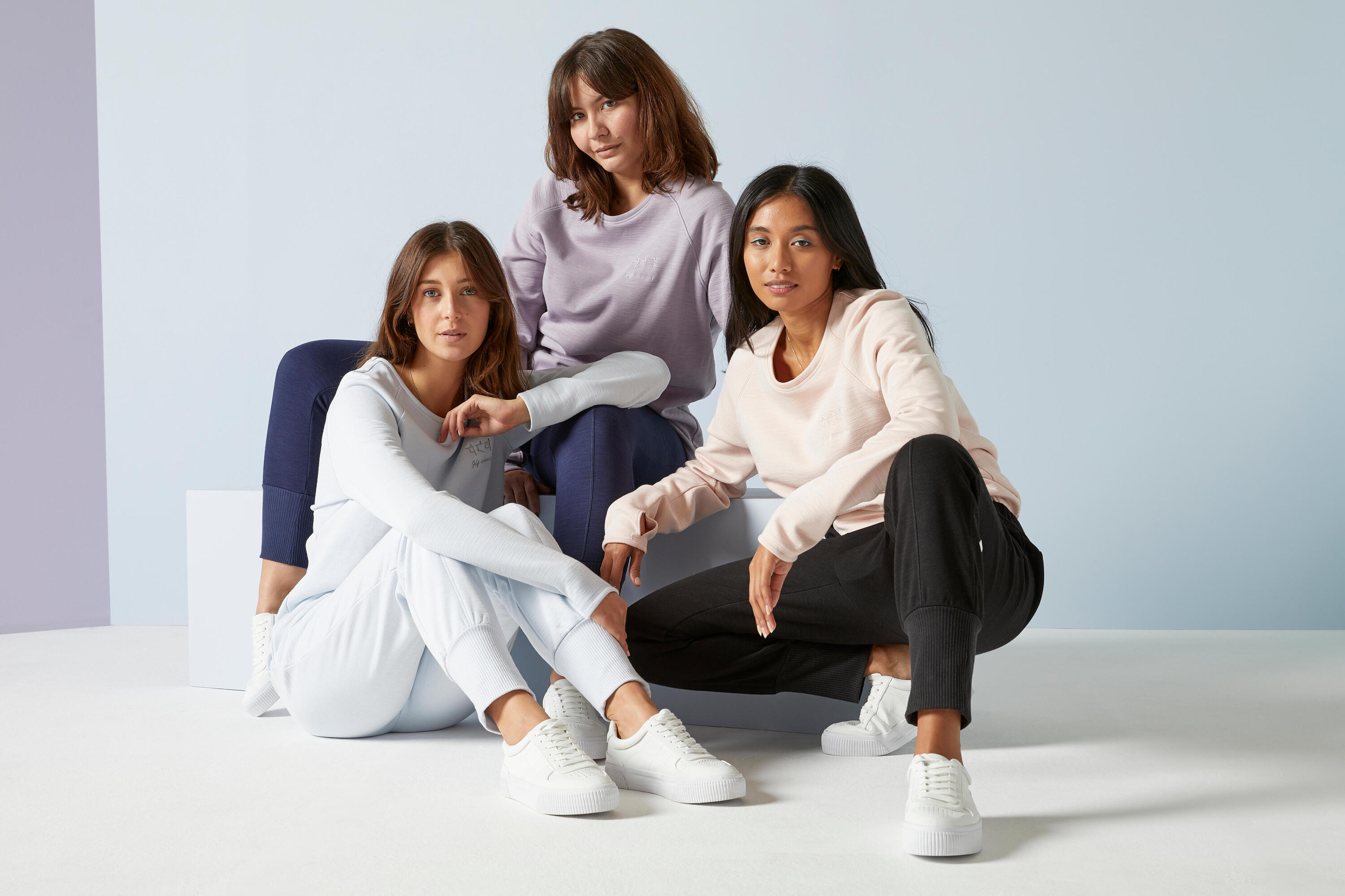 PANTALÓN CARROT MUJER YOGA SUAVE AZUL CLARO  7/8