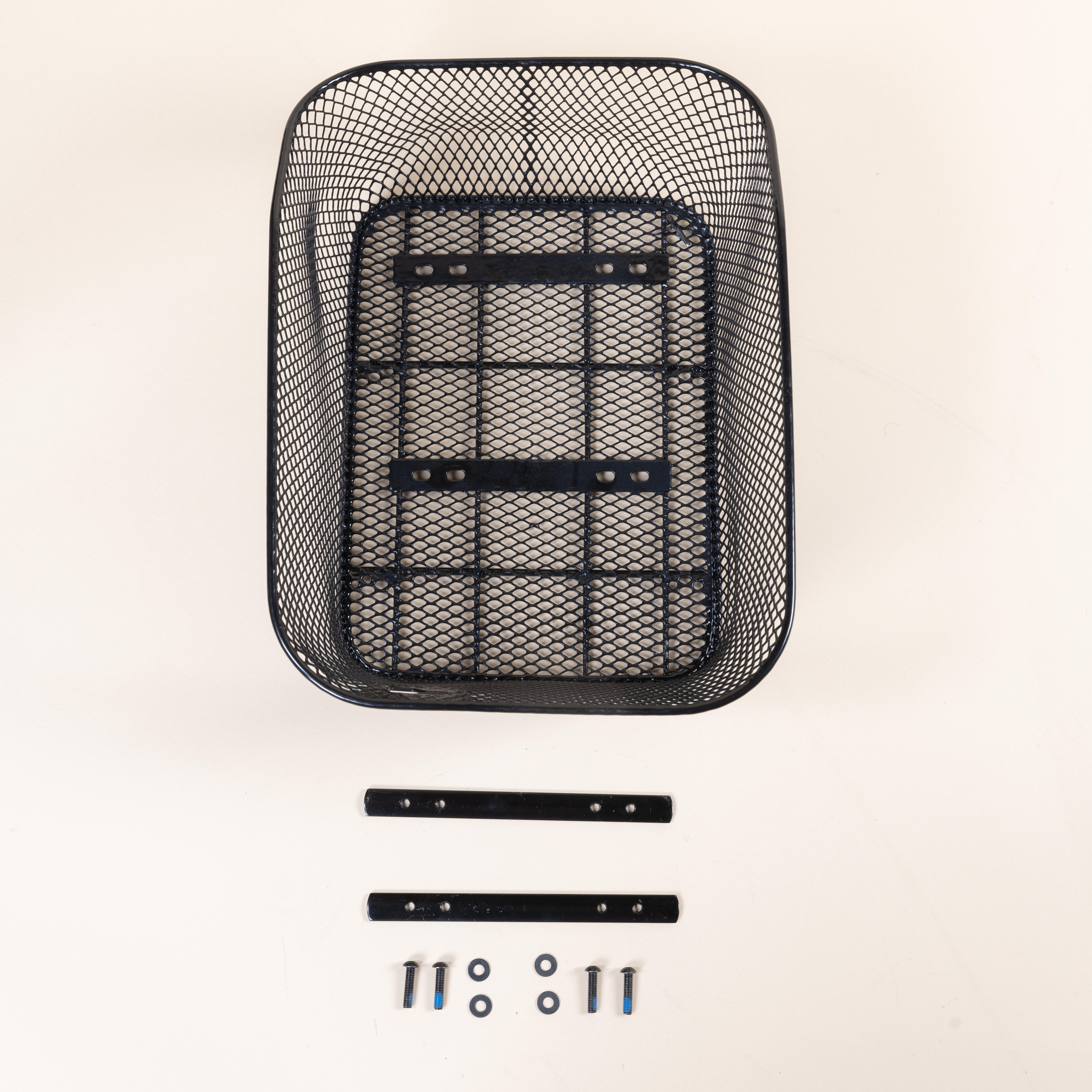 Profex Rear Bike Basket - Black Wire Mesh Cargo Carrier With Carrying Handle