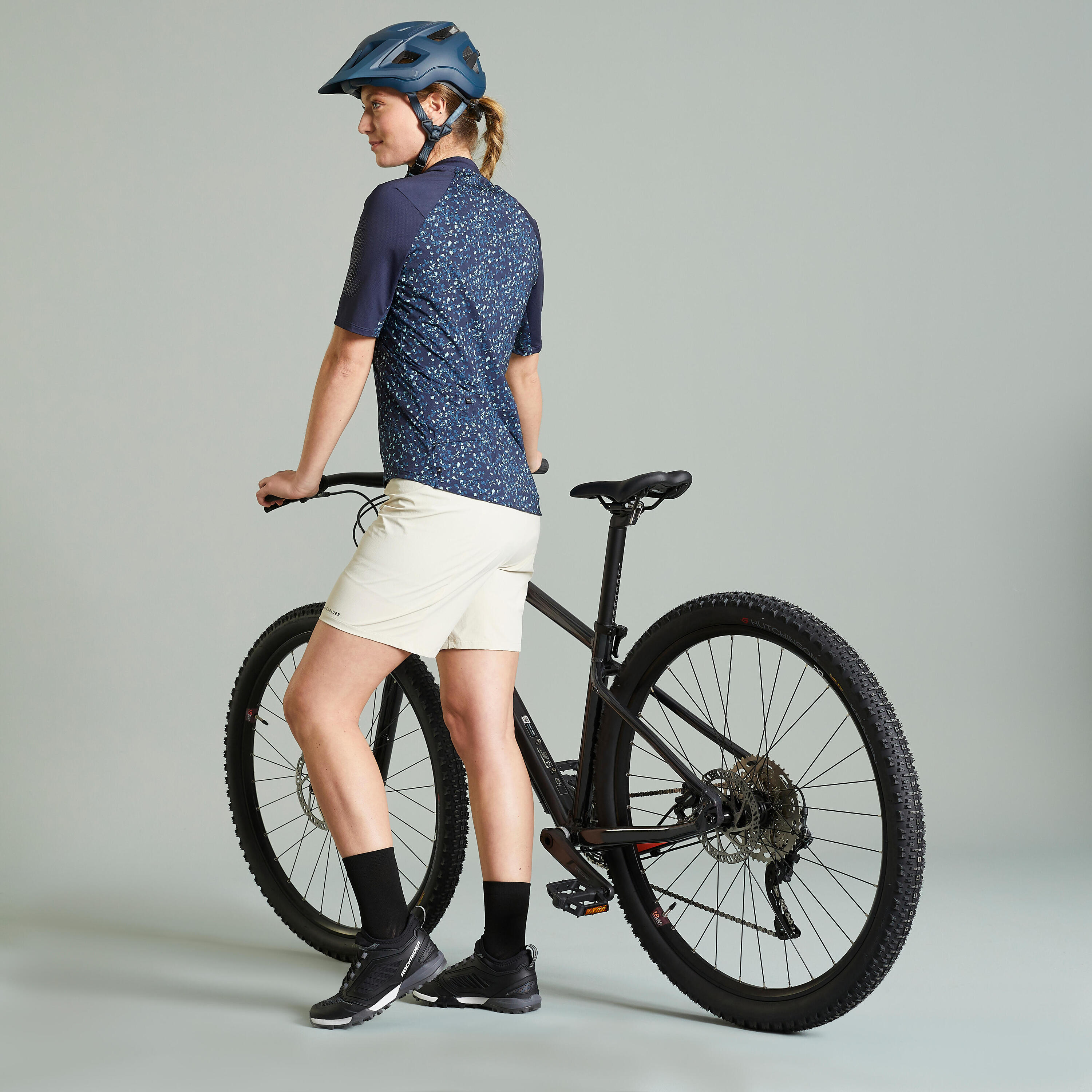 Szorty rowerowe MTB damskie Rockrider Expl 500 7/17