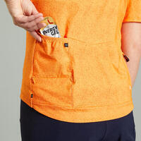 Narandžasta ženska biciklistička majica kratkih rukava ST 500