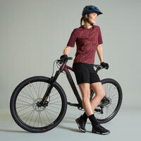 Bordo ženska biciklistička majica kratkih rukava EXPLORE 500