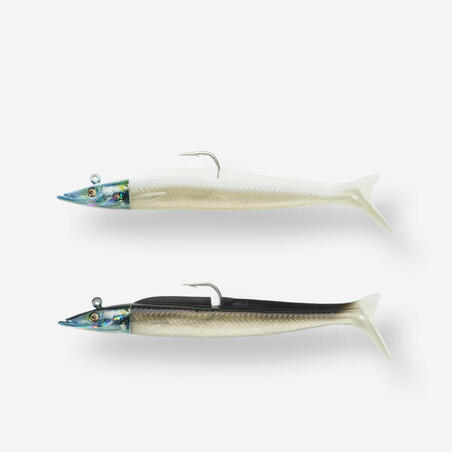 COMBO shad-jiggar tobisfisk EELO 150 18 g svart rygg /vit rygg