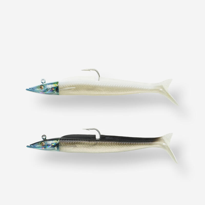 Combo Señuelos Flexibles Shad Lanzón Eelo 150 Dorso Negro/Blanco 18 G