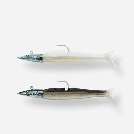 
      COMBO leurres souples shad lançon EELO 110 12gr DOS NOIR/DOS BLANC
  