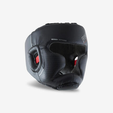 Casque de boxe adulte intégral, noir et rouge
