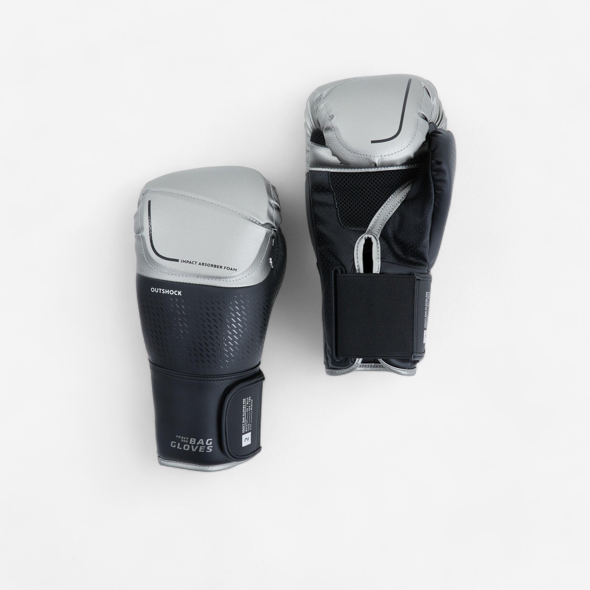 GANTS DE SAC DE FRAPPE 900 PRO BOXING NOIR ARGENT