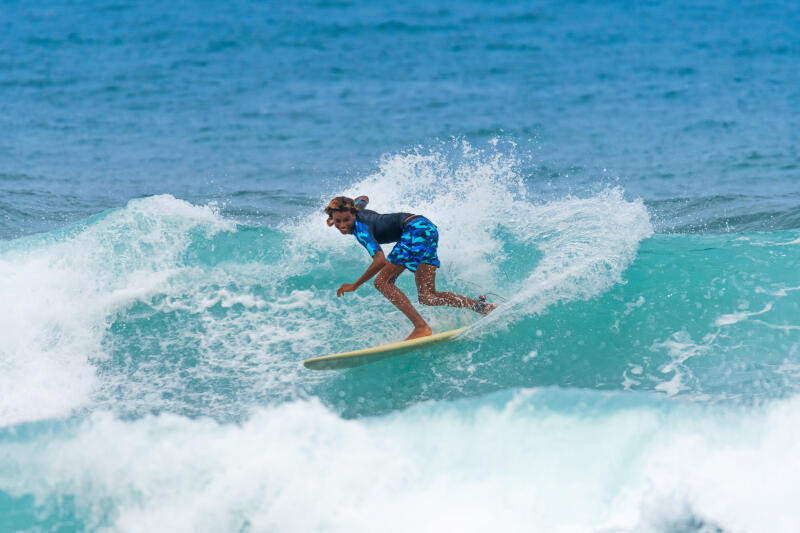 Top UV surfingowy dla dzieci Olaian 500 krótki rękaw