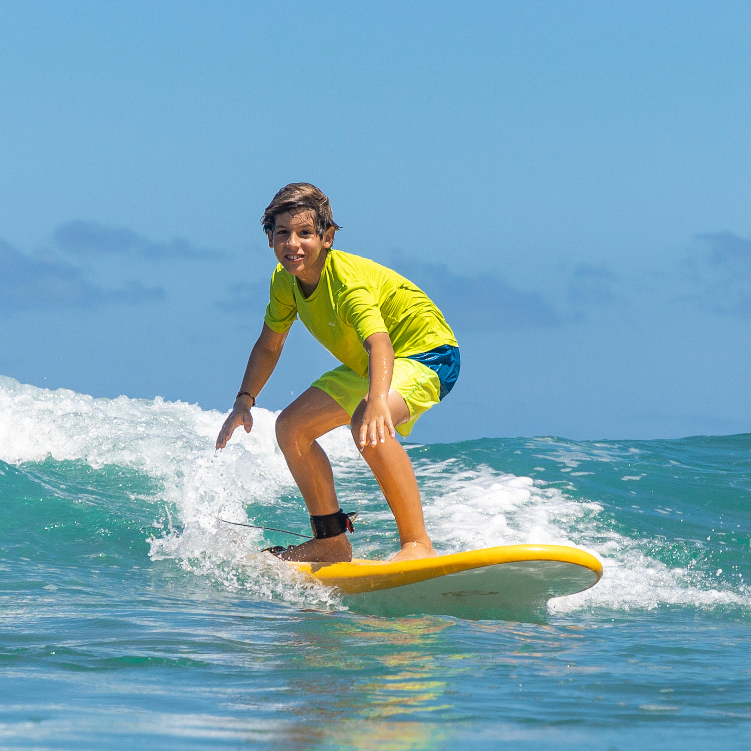Kids Surfing short-sleeve  UV Top- Green