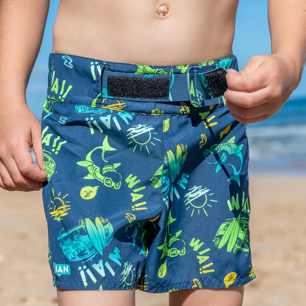 Chlapčenské plážové šortky 150 Palmitos modré