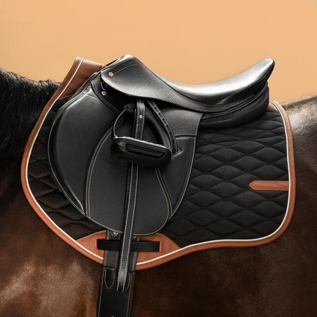 Amortisseur De Selle Pioneer | Laine Mérinos + 3D Air-Mesh | 59x25cm, Sans Colonne Vertébrale | Pour Équitation