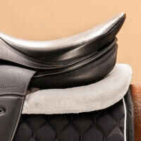 Horse & Pony Synthetic Sheepskin Saddle Pad 500 - Chestnut Brown