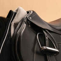 Horse & Pony Synthetic Sheepskin Saddle Pad 500 - Chestnut Brown