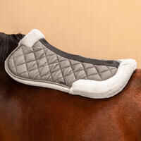 Horse & Pony Synthetic Sheepskin Saddle Pad 500 - Chestnut Brown