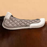 Horse & Pony Synthetic Sheepskin Saddle Pad 500 - Chestnut Brown