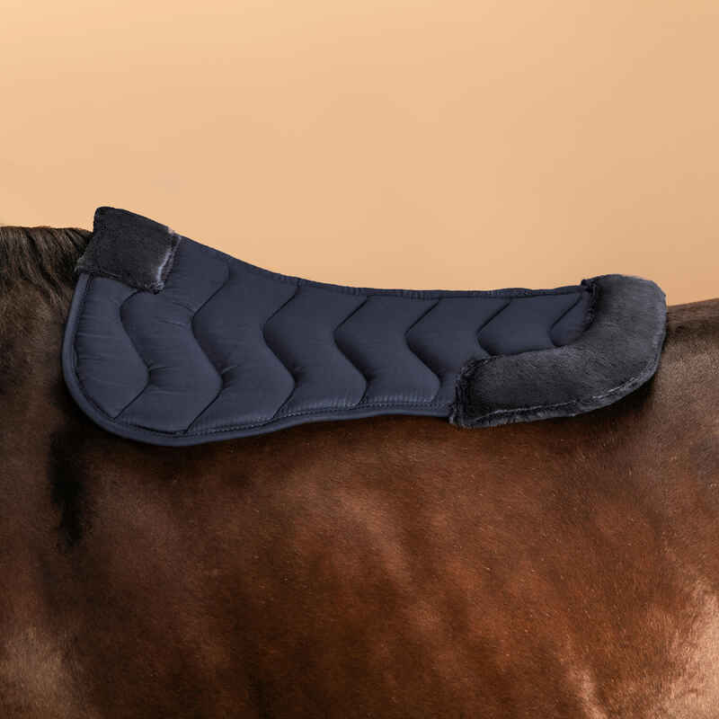 Horse & Pony Synthetic Sheepskin Saddle Pad 100 - Navy