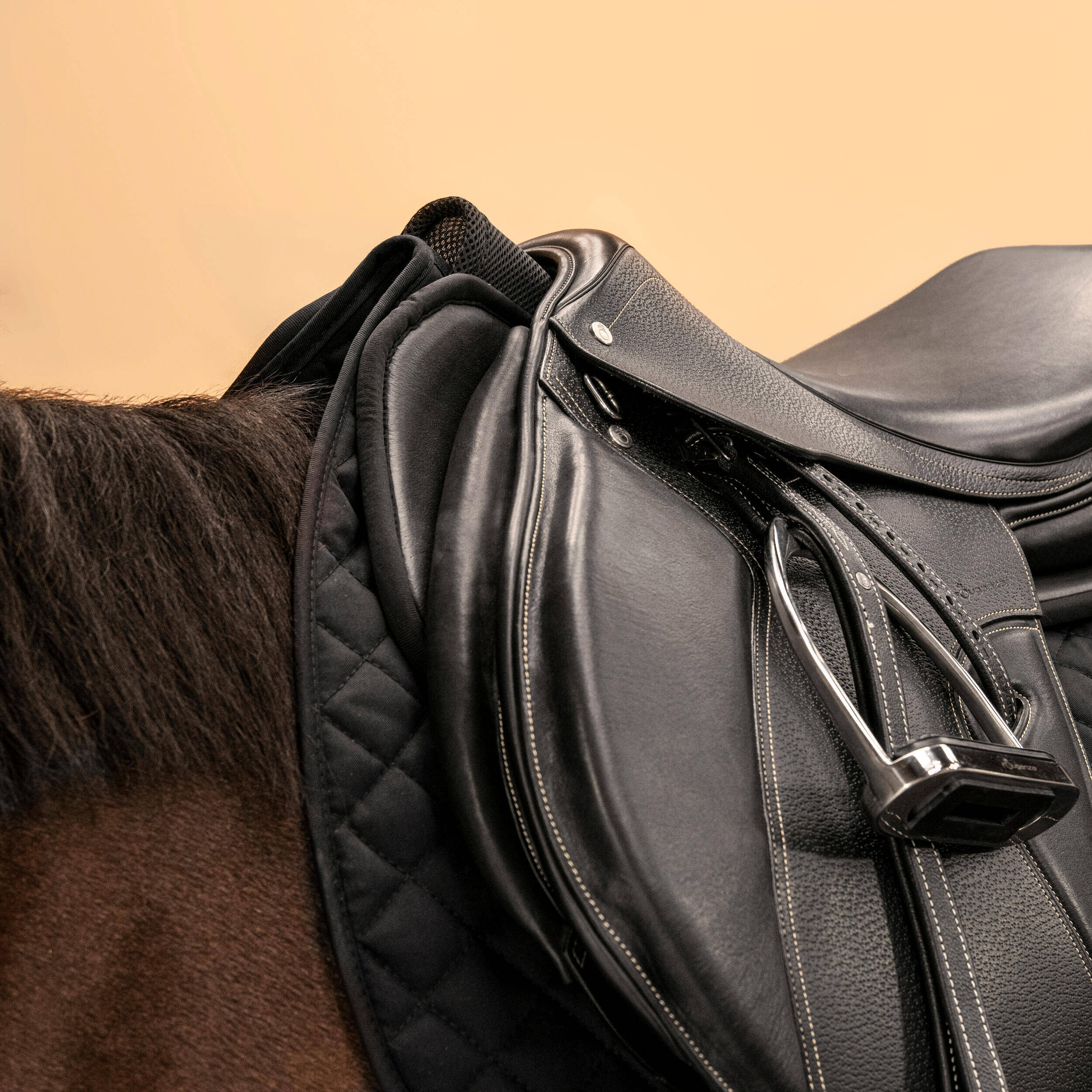 Horse/Pony Riding Foam Saddle Pad 100 - Black -  4