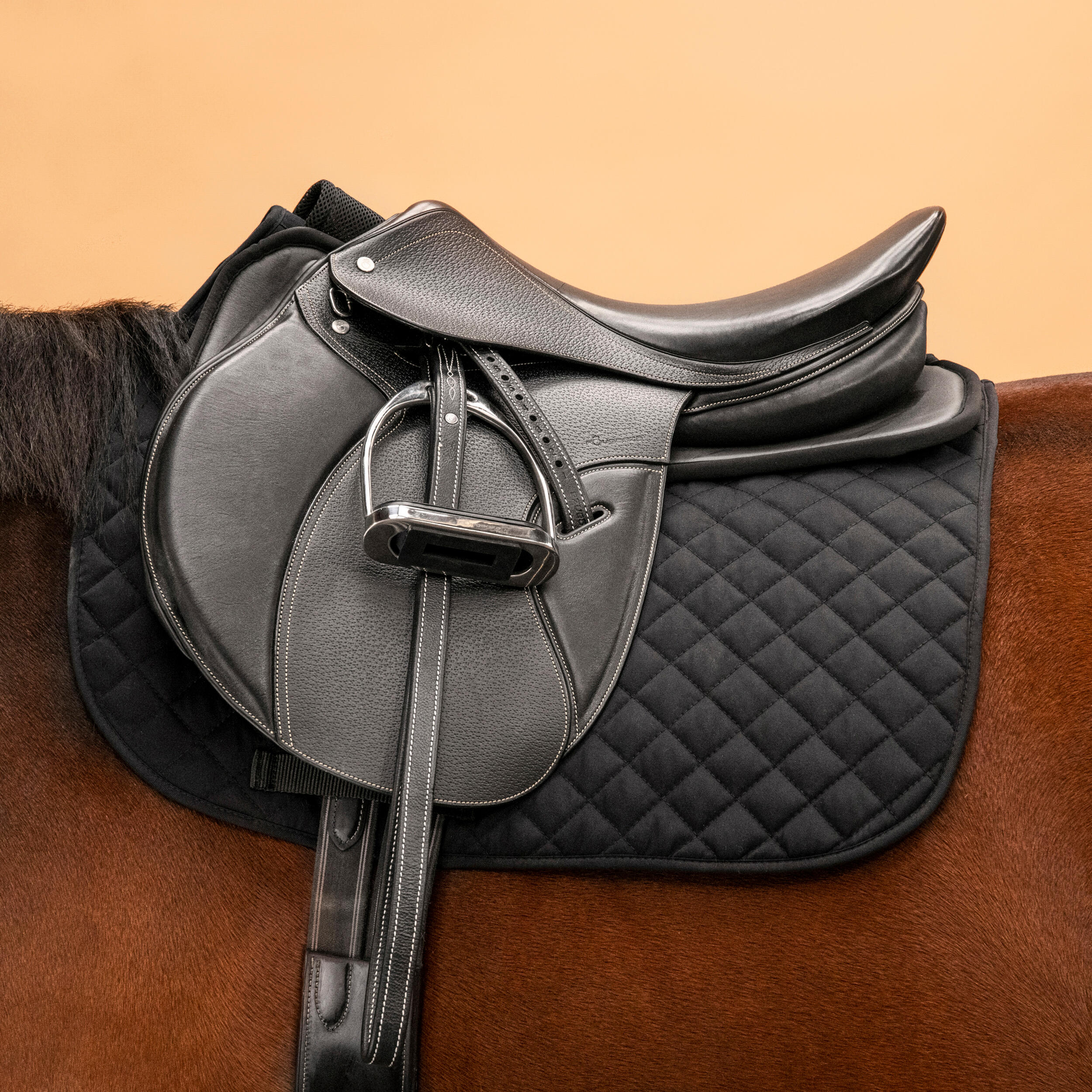 Zadelonderlegger voor paard en pony schuimstof 100 zwart 5/7