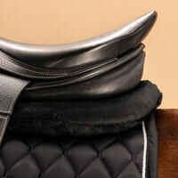 Horse Riding Synthetic Sheepskin Saddle Pad for Horse and Pony 500 - Black