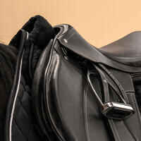 Horse & Pony Synthetic Sheepskin Saddle Pad 500 - Black