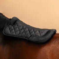 Horse Riding Synthetic Sheepskin Saddle Pad for Horse and Pony 500 - Black