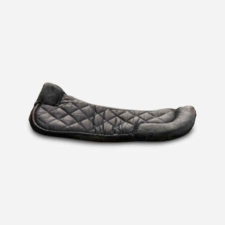 Horse & Pony Synthetic Sheepskin Saddle Pad 500 - Black