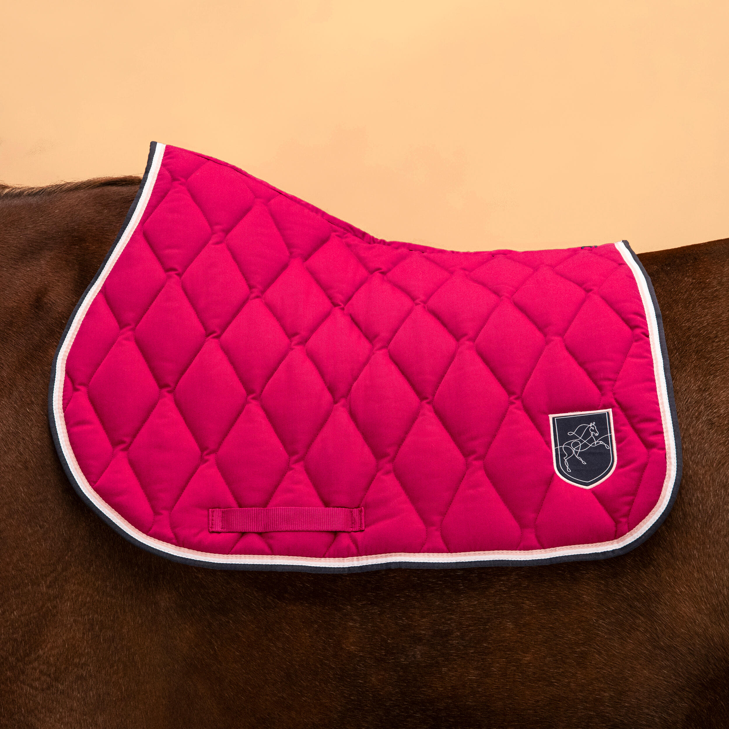 Horse & Pony Saddle Cloth 500 - Cardinal Pink 6/8