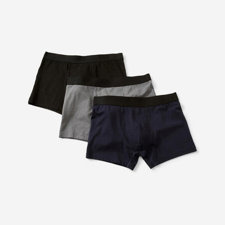 Lot x3 Boxer Fitness Homme - 500 noir / gris / bleu marine