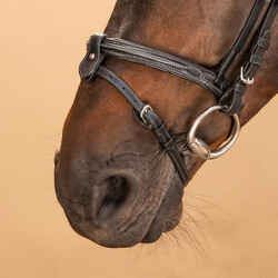 580 Topstitched Horse Riding Bridle For Horse - Black