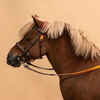 Horse Riding Synthetic Beginner Pony Bridle and Reins 100 - Brown