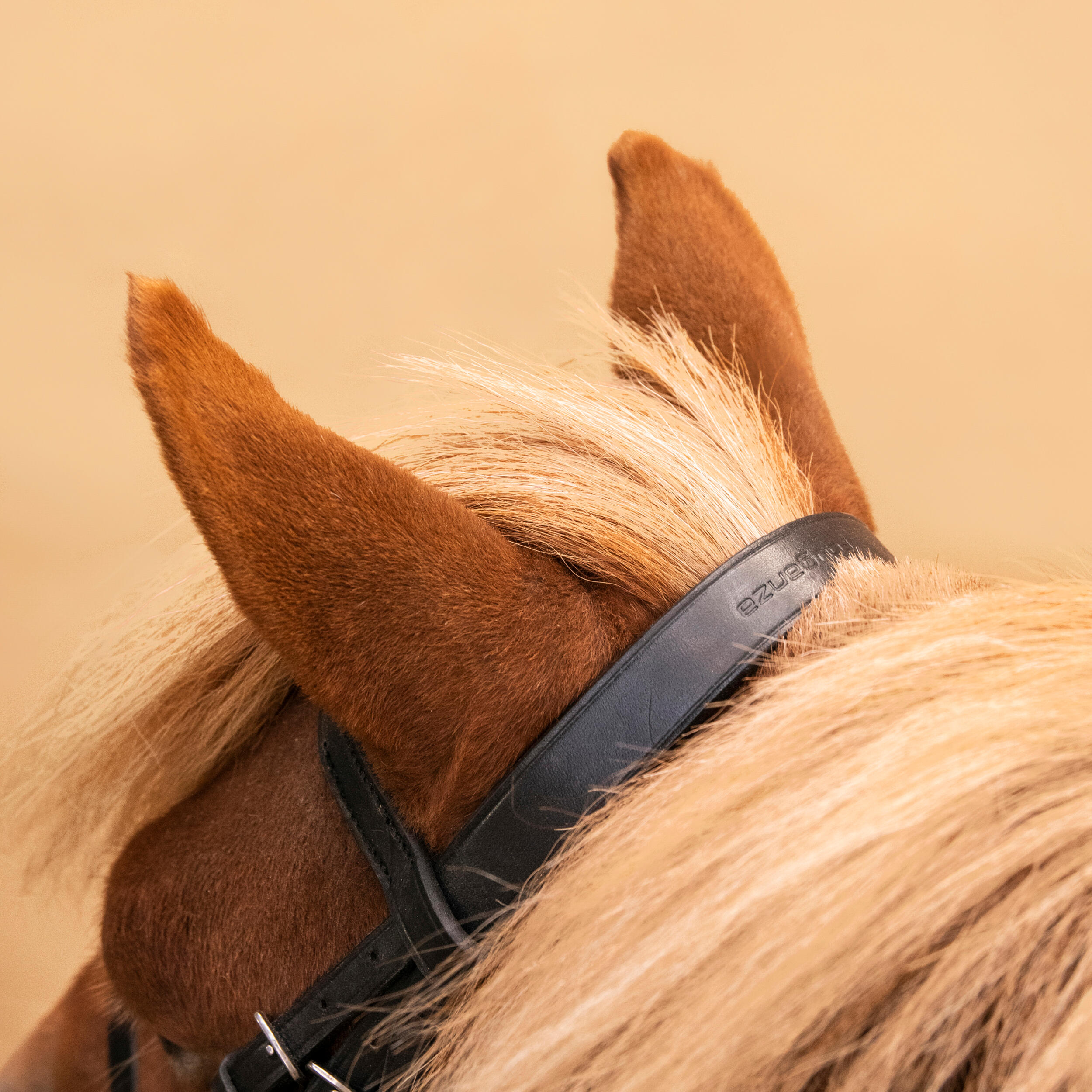 Bride et rênes d'équitation en cuir muserolle française pour cheval et poney - 100 noir - FOUGANZA