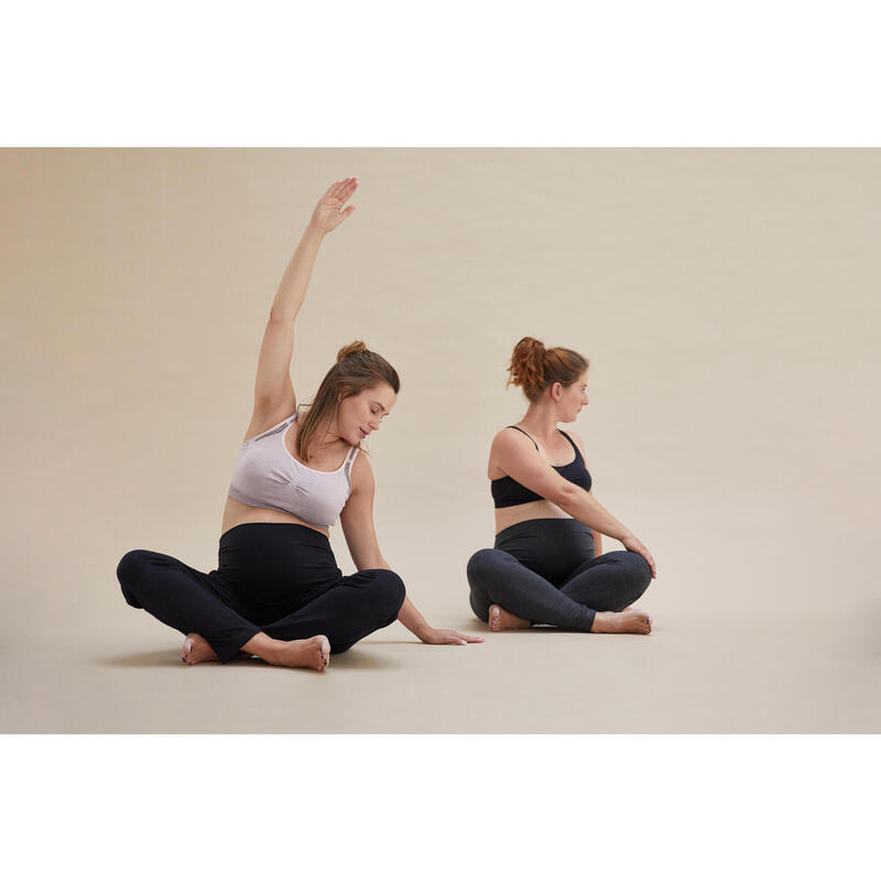 Calças Suaves de Yoga Mulher Grávida Preto